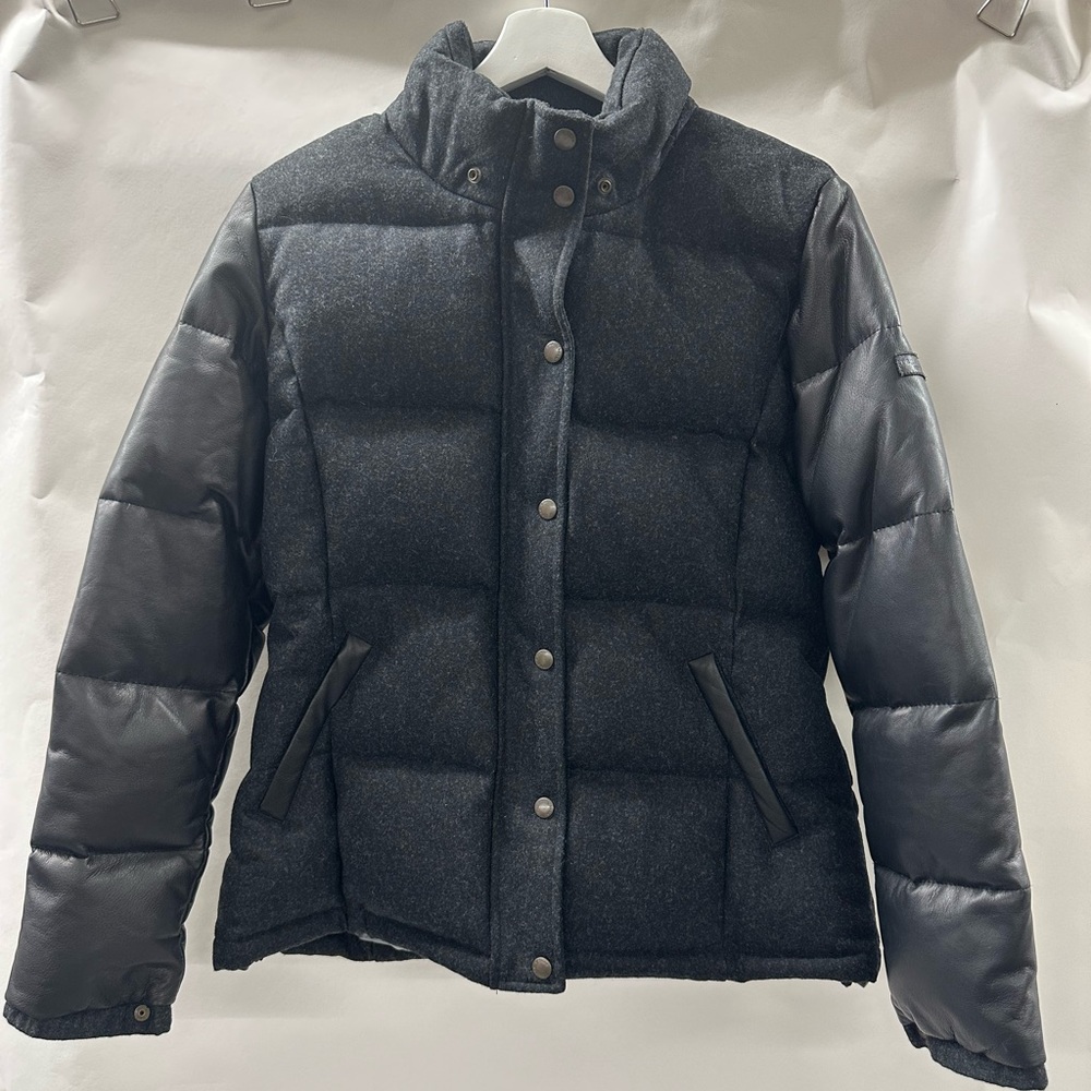 Rag & Bone Penfield leather wool down puffer jacket 
Size 8